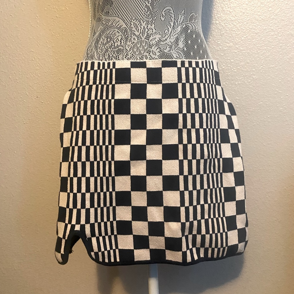 Urban outfitters checkered knit mini skirt